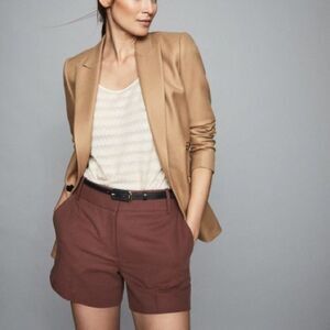 NWT Reiss Lyla Twill Short in Mahogany Sz 0